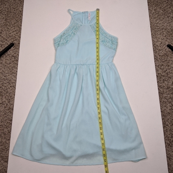 Xhilaration High Neck Mint Lace A-Line Mini Dress - Picture 9 of 9